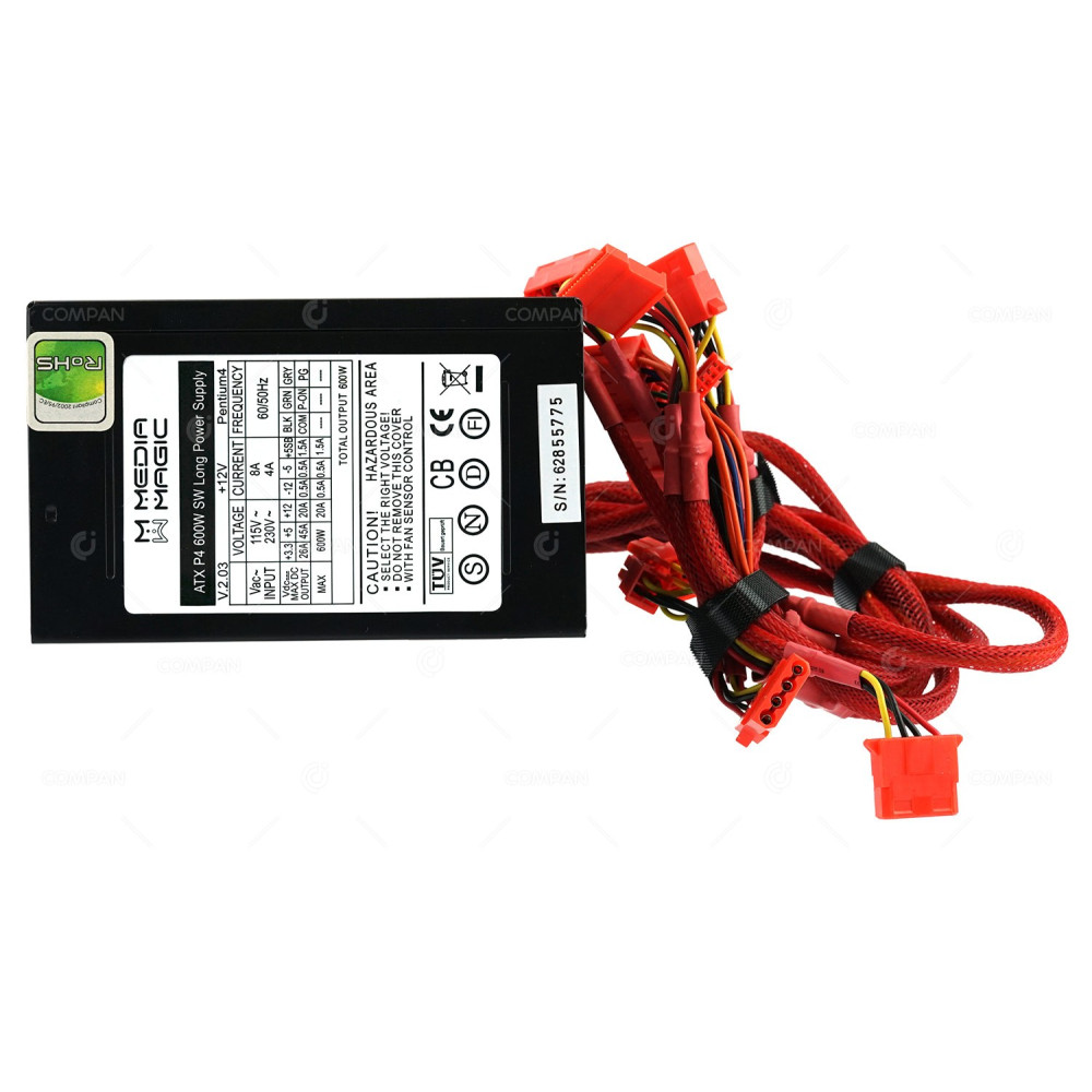 ATX-P4-600W-SW MEDIA MAGIC ATX P4 600W SW LONG POWER SUPPLY